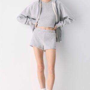 TNA Light Gray Cozy Sweatfleece Shorts